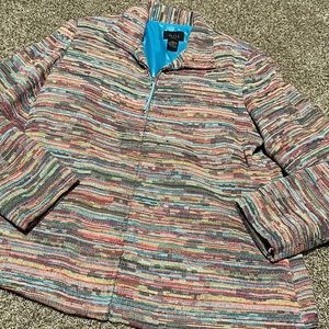 M.D.L. New York full-zip multicolor lined jacket - perfect for spring! (L)
